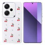 Lexroo Xiaomi Redmi Note 13 Pro Plus 5G Kılıf Airbag Tasarımlı Simli Şeffaf Kutup Kılıf - Kiraz