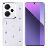 Lexroo Xiaomi Redmi Note 13 Pro Plus 5G Kılıf Airbag Tasarımlı Simli Şeffaf Kutup Kılıf - Lale
