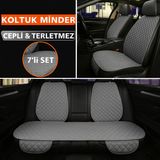 Lexus Es 2012–SONRASI Uyumlu 7 Parça Kapitone Araba Koltuk Kumaş Kumaş Gri - Kaymaz | Trobus