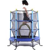 Leyaton 140 cm Mavi Fileli Korumalı Trampolin Eğlenceli Tasarım ve Güvenlik Özellikleriyle
