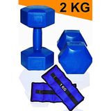 Leyaton 2 Kg Dambil Ve 1 Kg Bilek Agirlik Seti, 2X2kg Dambil Dumbell Set 1Kgx2adet El Ayak Agirligi Spor Set