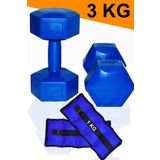 Leyaton 3 Kg Dambil Ve 1 Kg Bilek Agirlik Seti, 2X3kg Dambil Dumbell Set 1Kgx2adet El Ayak Agirligi Spor Set