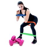 Leyaton 3'lü Farklı Dirençte Squat Bandı Hafif Orta Sert Pilates Aerobik Çalışma Lastiği +1 kg Fuşya Dambıl Seti