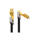 Leyaton 4in1 65W Hızlı Şarj Kablosu – Type-C to USB-A + Type-C to Lightning, 27W PD Destekli Çoklu Şarj Kab