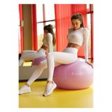 Leyaton 65 cm Pilates Topu Büyük Boy Kalın Pompalı Yoga Pilates Topu, Tek Ebat, 65PİNK, FUŞYA