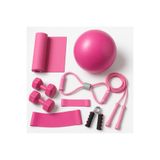 Leyaton 9 Parçalı Pilates Ve Fitness Seti Pilates Minderi, Dambıl, Squat Band Ve Daha Fazlası!, Tek Ebat, KHY-0003L, Pembe