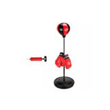 Leyaton Boks Standı Refleks Topu Boks Seti 70-105 Cm Eldiven Hediyeli, Tek Ebat, LYT1117010525, SİYAH-KIRMIZI