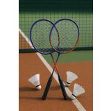 Leyaton Çantalı Bedminton Seti 2 Raket 3 Top Badminton Seti Mor-Turuncu Renk
