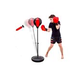 Leyaton Çocuk Boks Standı Refleks Topu Boks Seti Eldiven Hediye 90 x120 cm SİYAH-KIRMIZI, LYT11290120TY
