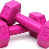 Leyaton Dambıl Seti 1 Kg X 2 Adet Köşeli Fuşya Plastik Dambıl Ağırlık Seti 2 X 1 Kg Pembe Plastik