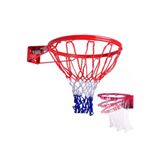 Leyaton Deluxe Çift Katlı Yaylı Basketbol Çemberi + Basketbol Filesi, Tek Ebat, LYT-01Y, Kırmızı