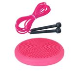 Leyaton Denge Diski Topu Ve Atlama İpi Pilates Egzersiz Seti Balance Trainer Spor Aleti, Tek Ebat, BUSSODİSK+ATLAMAİPİL, PEMBE