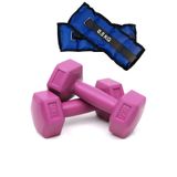 Leyaton El Ayak Bilek Ağırlığı 0.5kgx2adet Dumbell 1kgx2adet 2li Ağırlık Kondisyon Seti Pembe-Mavi, LETS-1079