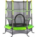 Leyaton Fileli Korumalı 140 cm Trampolin (55 Inç Trambolin) Yeşil