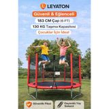 Leyaton Lyt-04 183 Cm (72’’) Güvenlik Fileli Çocuk Trambolin Büyük Boy KIRMIZI Tek Ebat