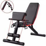 Leyaton Multiposition ve Biceps Combo Bench Kırmızı - Siyah 143 cm Katlanabilir Ağırlık Sehpası