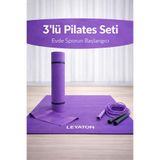 Leyaton Pilates Seti, 6mm Pilates Minderi, Egzersiz Lastiği, Atlama İpi, Mor