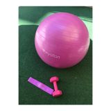 Leyaton Pilates Topu 65 Cm 1 Kg Dambıl Pilates Bandı Loop Band Pompa Hediye, Tek Ebat, 6511LOOPBND, KARIŞIK