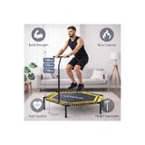 Leyaton Profesyonel 135 cm Delux Tutmalı Step Trambolin, Siyah, Çocuk/Yetişkin