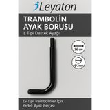 Leyaton Trambolin Ayak Borusu – L Tipi Destek Ayağı Siyah Tek Ebat