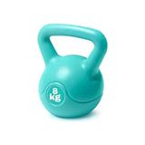Leyaton Turkuaz Renkli 8 kg Çaydanlık Tipi Dambıl Kettlebell Ağırlık Plastik Materyal ile Dayanıklı