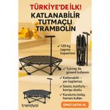 Leyaton Tutunmalı Trambolin KATLANIR 106 Cm Türkiye'de Tek Siyah Tek Ebat
