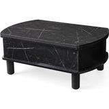 Leydi 5 Kademeli Oval Akıllı Sihirli Orta Sehpa 599 60X90 - Siyah Mermer