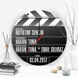 Leydi Collection Klaket Tasarımlı Ahşap 30 cm Duvar Saati