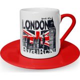 Leydi Collection London Tasarımlı Kırmızı 3 Türk Kahvesi Fincanı