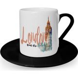Leydi Collection London Tasarımlı Siyah 2 Türk Kahvesi Fincanı