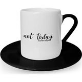 Leydi Collection Not Today Tasarımlı Siyah 1 Türk Kahvesi Fincanı