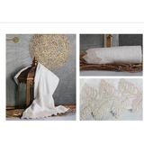 Leydi Home Yaprak Dantelli Havlu Krem 50X90 Cm