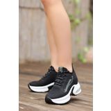 LEYDİ SHOES FRM-4019 Airbag Tabanlı Triko Siyah Spor Ayakkabı