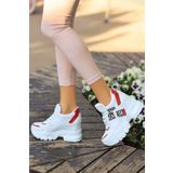 LEYDİ SHOES Frm-6000 Gizli Topuk Kırmızı Spor Ayakkabı