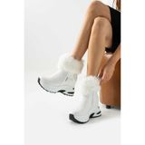LEYDİ SHOES JENA GİZLİ TOPUK BEYAZ CİLT BOT