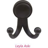 Leyla Sert Plastik Askılık Vestiyer Duvar Askısı Dolap Elbise Askılığı Mat Siyah.