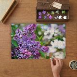 Leylak Bahçesi - Çiçekler Tasarımı 240 Parça Ahşap Puzzle Ahşap Kutuda MP03515