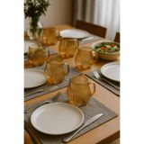 LeylArt Amber 300 ML Borosilikat Cam Bardak – 6’lı Set