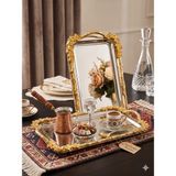 Leylart Baton Japon Güllü Gümüş Sunum Tepsisi & Kahve & Pasta/börek Servis 32CM 1 Adet - (No Color)