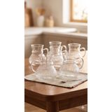 LeylArt Keyf Çay Borosilikat Çizgili Cam Bardağı Seti 200ml