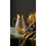 LEYLART Modern Borosilikat Dilimli Cam Sürahi 1800 ML | Çay, Meyve Detoksu ve Soğuk İçecekler İçin