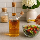 Leylart Üç Bölmeli Çift Hazneli Cam Yağdanlık & Sirkelik – 260 ml Zarif Tasarım - 1