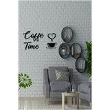 LEYLASER Duvar Için Ahşap Mdf Kahve Köşesi Coffee Time Yazısı 3mm