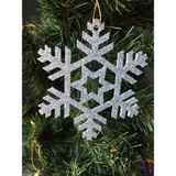 Leylaser Gümüş Kar Tanesi Simli Eva Ağaç ve Hediye Süsü 8X8CM 6lı