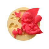 Leylek Kelebek ve Aydedeli Bebek Şeklinde Silikon Pasta ve Seker Hamuru Kalibi 7x6x2 cm