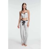 Leyna L'OMBRE Fantezi Bralet Sütyen Pamuklu Puantiye Desenli Desteksiz Dantel Detaylı Pijama Takımı YILAN DESEN 85B Gecelik BRFLC24354813