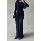 leyuze Lace Tesettür Abiye Lacivert