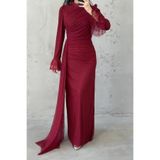 leyuze Leya Tesettür Abiye Bordo