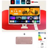 Lg 27'' 70 Ekran Akıllı Tv- Monitör Wi-Fi Bağlantılı Apple-Android Kablosuz Bağlantı Bluetooth Webos Full Hd IPS Akıllı Monitör+Logitech Klavye - beyaz - Pembe