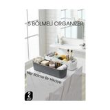 LG 5 Bölmeli Banyo ve Makyaj Organizer Kutusu Gri & Beyaz 2’li Set Tezgah Üstü Düzenleyici - Belirtilmemiş